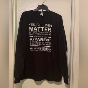 🖤 Gildan Black “Yes all lives matter but…” shirt